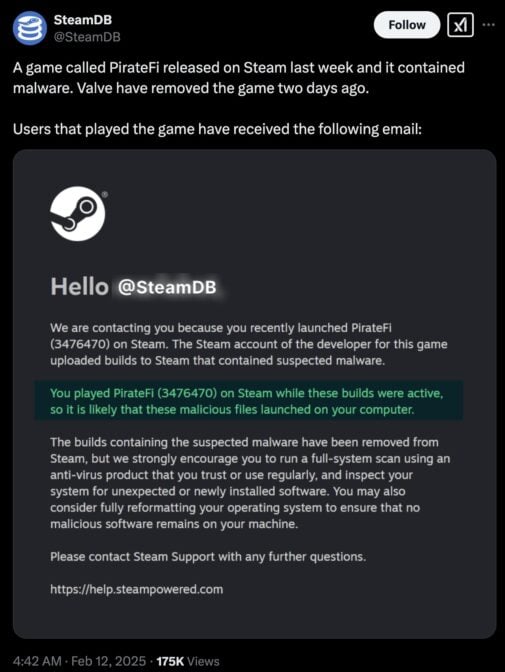 Hackers Somehow Uploaded A Game Full Of Malware On Steam Screenshot 2025 02 13 At 1.01.43 PM 505x672 